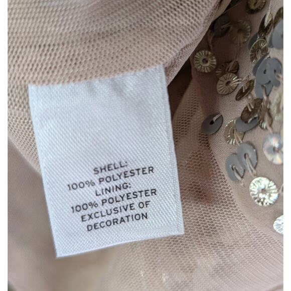 Halogen Open Front Neutral Gold Sequin Cardigan Shrug Women's Size Large P - Picture 7 of 9